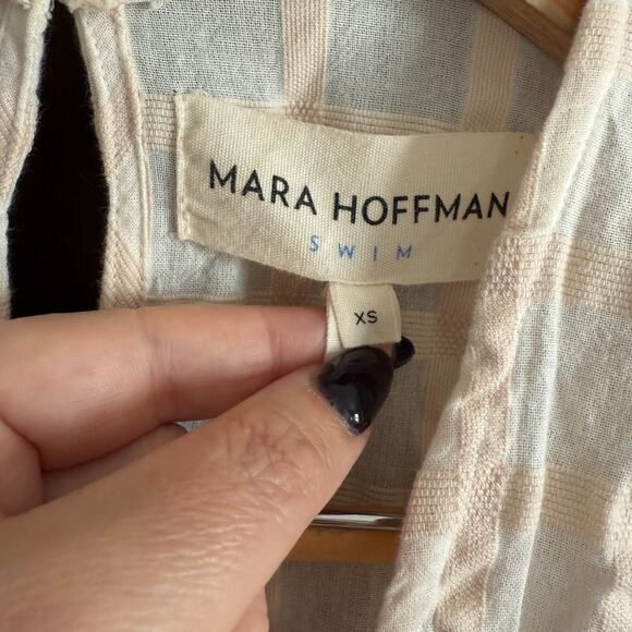 MARA HOFFMAN | Whitney Cotton Windowpane Wide Leg Jumpsuit Cover up Extra Small - Picture 6 of 9